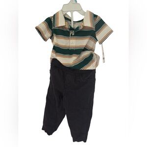 Carters Two Piece Infant Boys Striped Onesie & Jeans Size 12M